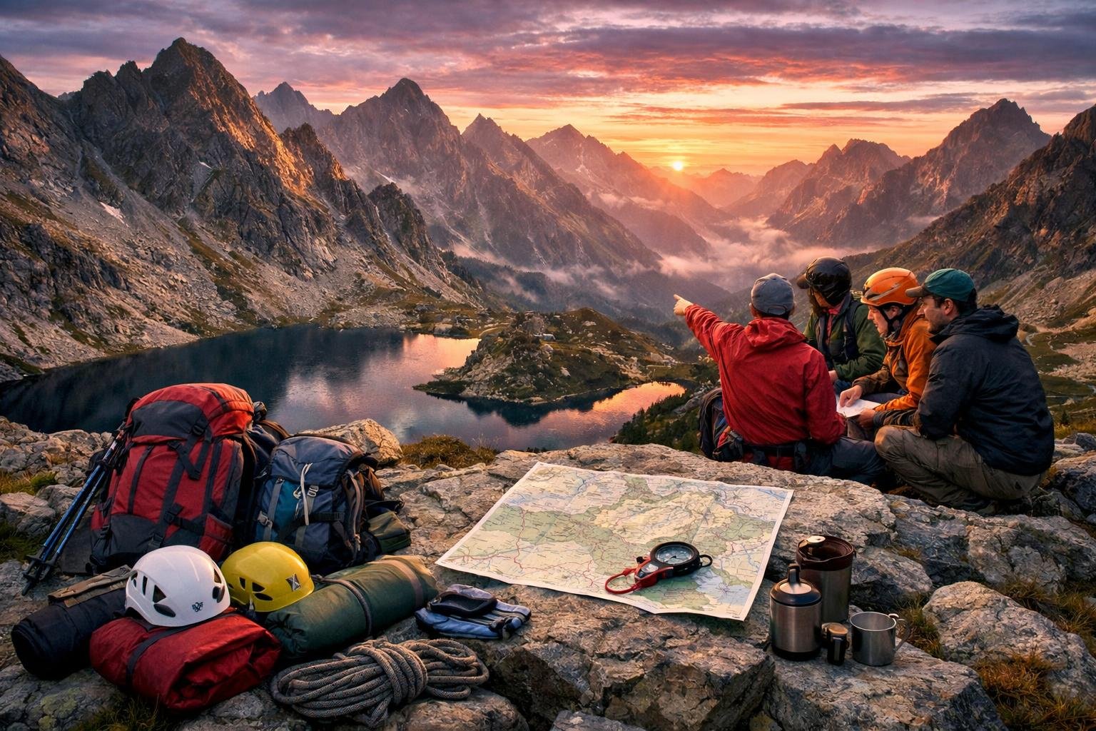 Turista si vychutnáva výhľad na štíty a jazierka vo Vysokých Tatrách.