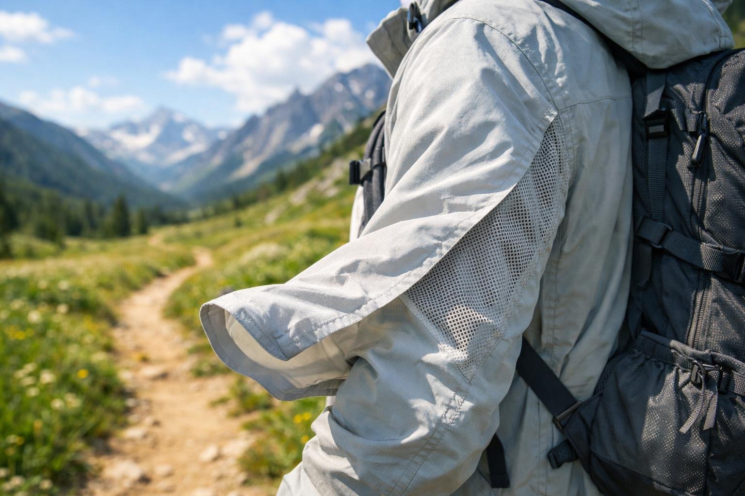 Letná turistická bunda s ventiláciou pre pohodlný výstup v horách.