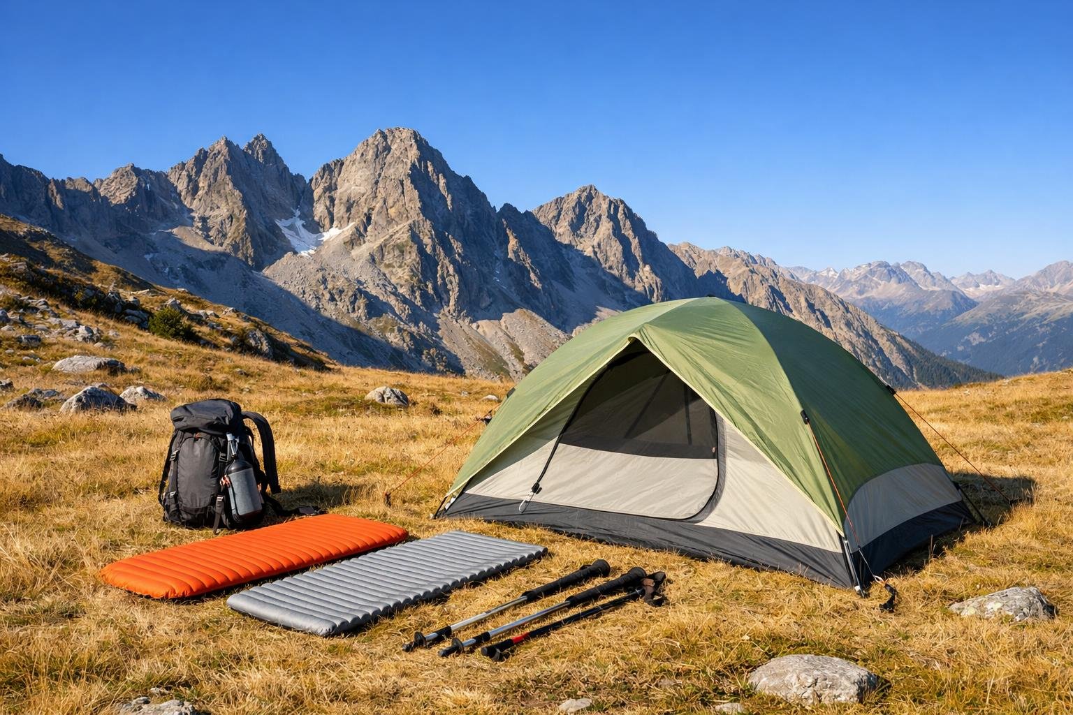 Dve osoby stanujú v prírode pod hviezdnou oblohou počas nočnej túry, dúfajú.